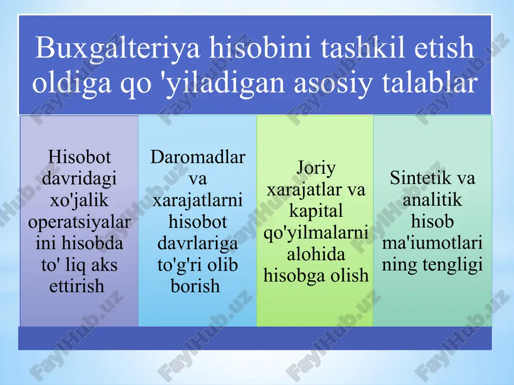 buxgalteriya hisobini tashkil etish va hisob siyosati - Page 5