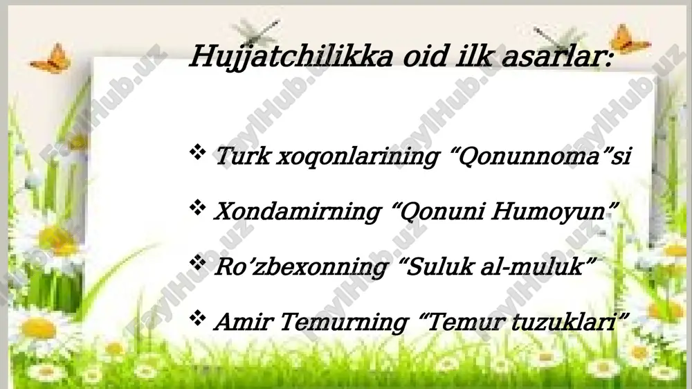 o`zbekistonda hujjatchilik tarixi - Page 5