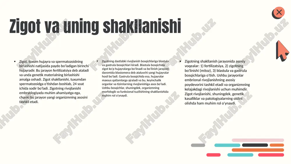 ik mutatsiyalarni o'rganish uchun zamonaviy texnologiyalar, masalan, genetik tahlillar va genomik tadqiqotlar qo'llaniladi. bu usullar orqali mutatsiyalarni aniqlash va ularning rivojlanish jarayonidagi rolini tushunish mumkin. genetik omillar va muhitning o'zaro ta'siri genetik omillar va atrof-muhit birgalikda rivojlanishga ta'sir ko'rsatadi. genlar organizmning xususiyatlarini belgilaydi, ammo muhit omillarining ta'siri ham muhim ahamiyatga ega. masalan, oziqlanish, iqlim va boshqa ekologik sharoitlar genetik ifodalashni o'zgartirishi mumkin. bu jarayon, rivojlanishning dastlabki bosqichlarida, masalan, ko'payish yoki embriyonik rivojlanish davrida ko'zga tashlanadi. shuning uchun, genetik omillar va muhit o'rtasidagi o'zaro ta'sirni o'rganish, rivojlanish jarayonini to'liq tushunish uchun zarur. muayyan sharoitlarda genetik mutatsiyalar va atrof-muhit o'zgarishlari birgalikda rivojlanish jarayonini shakllantiradi. genetik omillar va kasalliklar genetik omillar ba'zi kasalliklarning rivojlanishida muhim rol o'ynaydi. har bir insonning genetik tuzilishi, uning sog'lig'iga ta'sir etuvchi ko'plab xususiyatlarni belgilaydi. masalan, mukovissidoz (cystic fibrosis) kabi irsiy kasalliklar genetik mutatsiyalar natijasida kelib chiqadi va bu kasalliklar avloddan-avlodga o'tishi mumkin. shuningdek, genetik omillar yurak-qon tomir kasalliklari …