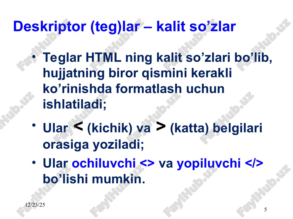 html da teglar bilan ishlash - Page 5