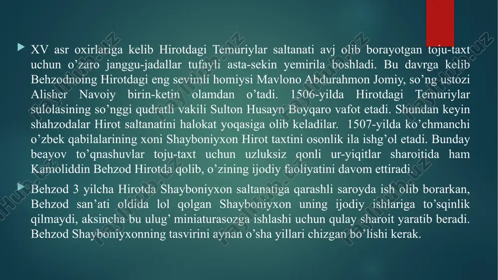 : 1. miniatura .p .sharapatov. 2. arab miniaturasi maktablari haqida. 3. san’at tarixi pdf. 4. ziyo.uz e’tiboringgiz uchun rahmat! image6.png image7.jpeg image8.jpeg image9.png image10.png image11.png image12.png image13.png image2.png image3.png image4.png image5.png /docprops/thumbnail.jpeg