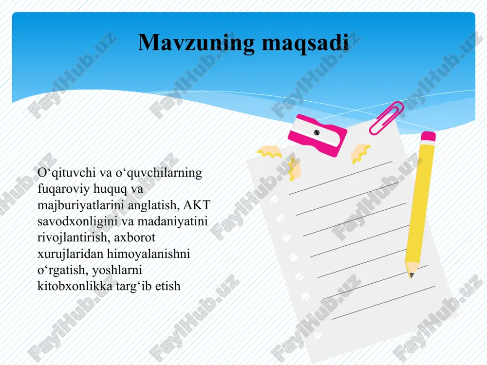 o‘zbekiston haqida xalqaro hamjamiyatning ijobiy qarashlariga mavhumlik soya solmaydi. 2. axborotlarning ko‘pligi va filtrlanmaganligi, yakuniy qarorga kelishdagi ikkilanishlar. 1. maktabda akt resurslarini ko‘paytirish choralarni ko‘rish; 2. akt savodxonligini oshirish uchun seminarlar tashkil etish va o‘qituvchilarni it markazlarda malaka oshirishni yo‘lga qo‘yish. 3. it sohaga qiziquvchi o‘quvchilar uchun si kurslarini tashkil qilish. maktab direktori, o‘ibdo‘, informatika fani o‘qituvchisi har haftada bir marta o‘qituvchi va o‘quvchilarda akt dan foydalanish, axborotlar bilan ishlash ko‘nikmalari rivojlanadi, ish va o‘qish faoliyatiga samarali tadbiq etadilar. 3. ijtimoiy tarmoqlarga qaramlik, vaqtini noto‘g‘ri taqsimlash, kitob o‘qishga hafsalasizlik, dangasalikning kuchayishi. 1. maktab hududida va arm markazida ta’lim platformalari, elektron kitoblar qr-kodlarini yoki havolalarini ilib qo‘yish va foydalanish yo‘riqnomalari bilan tanishtirish; 2. maktab radiosi va ijtimoiy tarmoqlardagi maktab sahifalarida ishonchli axborotlarni berib borish. maktab direktori, mmibdo‘, arm xodimi, informatika fani o‘qituvchisi va sinf rahbarlari har chorakda o‘qituvchi va o‘quvchilar vaqtdan oqilona foydalanib o‘z ustida ishlashga harakat qiladilar, ijtimoiy tarmoqlarga qaramlikning …