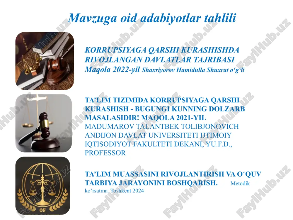 "maktabda korrupsion omillarning oldini olish" - Page 5