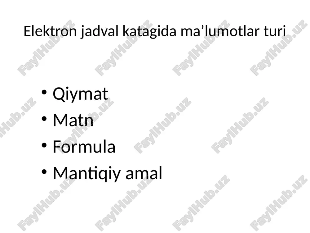 ms excel elektron jadvalida formula va funksiyalar - Page 5