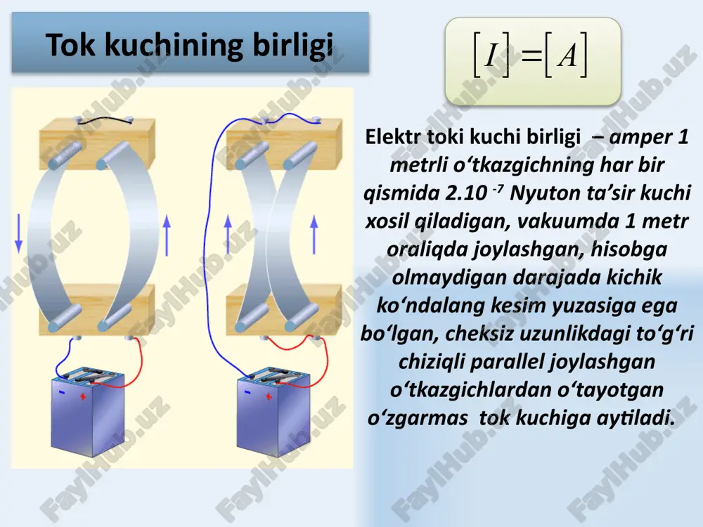 arralar musbat ion manfiy ion elektron 30 gaz razryadining volt – amper xarakteristikasi vaxning bc qismiga to‘g‘ri kelgan tok to‘yinish toki deb ataladi, uning kattaligi ionizatorning quvvatini belgilaydi. oa qismida om qonuni bajariladi. av qismida tok kuchi o‘sishi sekinlashadi. vs qismida razryad toki to‘xtaydi. mustaqil bo‘lmagan razryad mustaqil razryad 31 mustaqil bo‘lmagan gaz razryadi ionizator atom ion + e katod anod gaz 32 mustaqil gaz razryadi gaz ustuniga qo‘yilgan kuchlanish oshganda, ionizator xosil qilgan, elektr maydoni orqali tezlatilgan birlamchi elektronlarning urilishi natijasida gaz molekulalarini ionlashtirib, ikkilamchi elektronlar va ionlar xosil qiladilar. elektronlar va ionlarning umumiy miqdori anodga yaqinlashishida lavinaga o‘xshab oshadi. shu jarayon gaz razryadining volt – amper xarakteristikasining cd qismida tokning oshishiga sabab bo‘ladi va u urilish ionlashishi deb ataladi. 33 elektronlarni atomlar bilan urilishidagi ionlashishi atom ion + e e e e ion + ion +m atom atom atom atom e e ion +m ion +m ionlashish sharti …