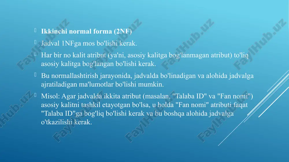 malumotlar bazasini normallashtirish - Page 5