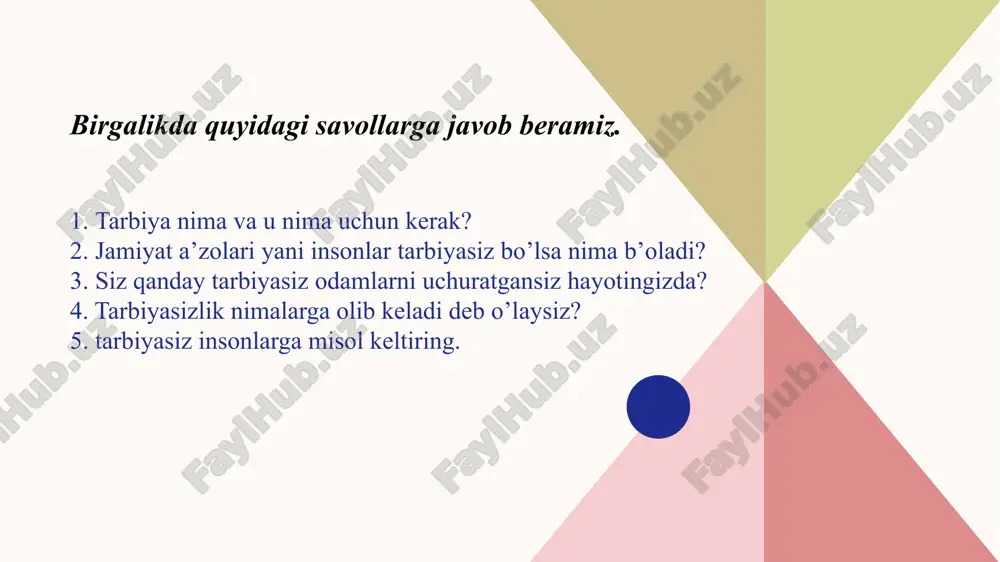 tarbiya jarayonining mazmuni - Page 5