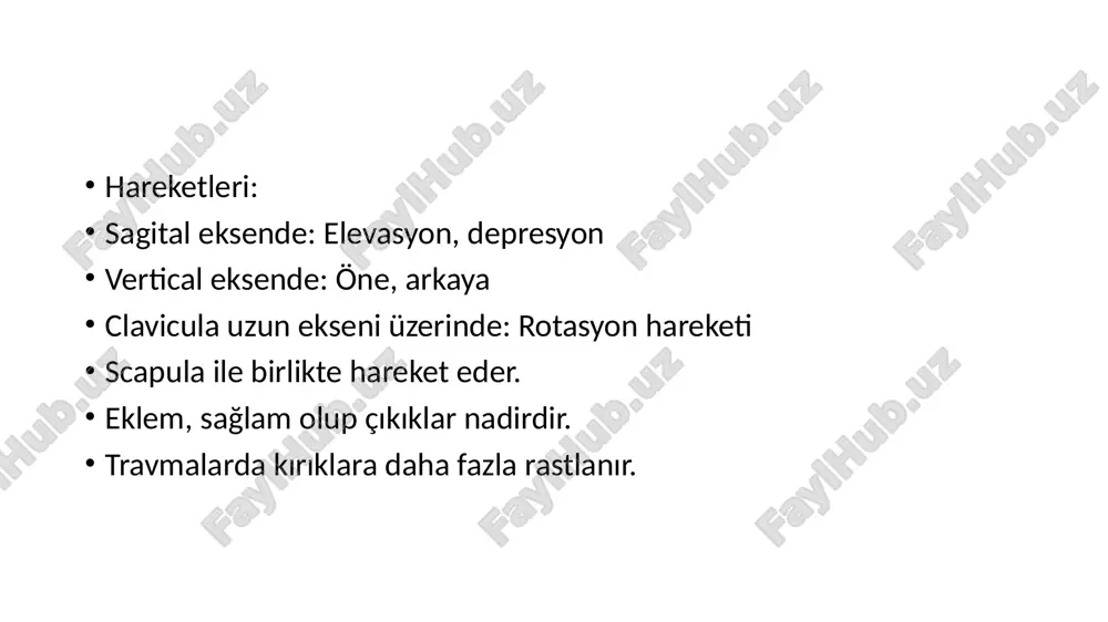 s distalis radius: incisura ulnaris ulna: caput ulnae, circumferentia articularis trochoi̇d eklem kapsülü, distalde radius ile ulna arasında yukarıya doğru bir kese oluşturur recessus sacciformis discus articularis hareketleri proximal radioulnar eklem, distal radioulnar eklem ile birlikte hareket ederek, rotasyon hareketini yapar, el de bu harekete katılır. müşterek vertical eksen, iki kemiğin caput’larından geçer bu eksen etrafında radius ulna etrafında döner supinasyon ve pronasyon yapar supinasyon hareketi, pronasyona göre daha geniş olduğundan, anahtar çevirme ve vidalama gibi hareketler, supinasyona göre düzenlenmiştir. articulatio radiocarpalis (el bileği eklemi) radius ve ulnanın distal ucu, articular disk, proximal dizi carpal kemikler (psiforme hariç) arasında concav eklem yüzü: radius: facies articularis carpalis ve discus articularis’in alt yüzü convex eklem yüzü: sacphoideum, lunatum, triquetrum elipsoid eklemdir. fleksiyon-ekstansiyon abd/add hareketlerini yaptırır. i̇ki eksenin birleşimiyle sirkumduksiyon hareketi yapar, rotasyon yapmaz. bağları eklem kapsülü lig collaterale carpi ulnare lig collaterale carpi radiale lig radaiocarpale dorsale lig radaiocarpale palmare lig ulnocarpale …