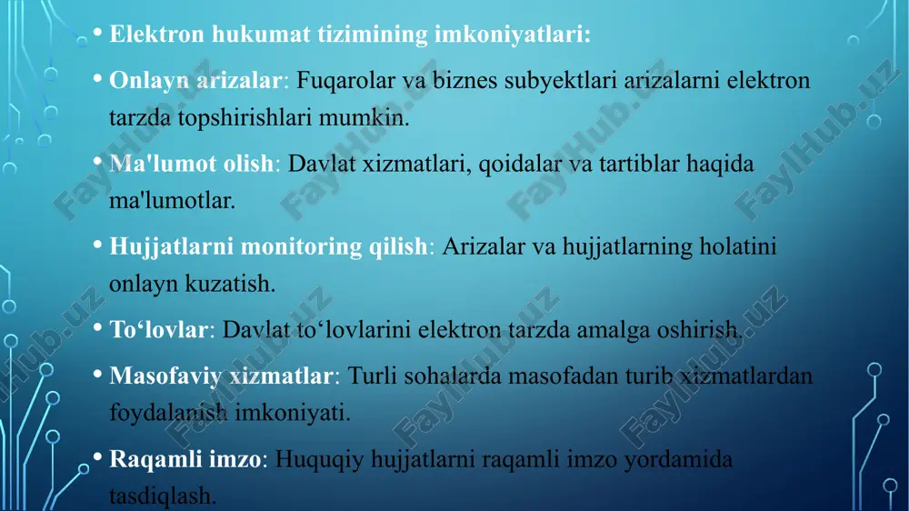 elektron xukumat tizimi imkoniyatlari, davlat interaktiv xizmatlari - Page 5