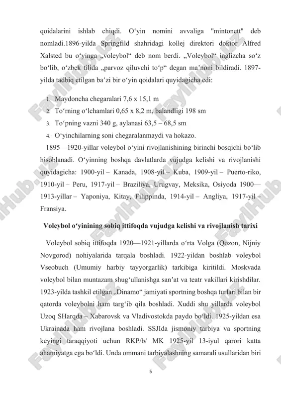 moskva birinchiligi muntazam ravishda oʻtkazila boshladi. „sobiq ittifoqida“ birinchi bosmadan chiqarilgan voleybol boʻyicha maxsus adabiyot 1926-yilda 9 paydo boʻldi va u „voleybol va mushtlar jangi“ deb nom olgan edi. uning mualliflari s.voleybolsisoev va a. a. marku…edi. 1926-yilda yana bir qator muhim voqealar boʻlib oʻtdi, yaʼni voleybol butunittifoq jismoniy tarbiya kengashining oʻyinlar shoʻʻbasi voleybol boʻyichamusobaqalarning yagona qoidalarini tasdiqladi. xarkovda moskvalik va xarkovlik voleybolchilarning shaharlararo uchrashuvi oʻtkazildi. shu yillarda voleybol faqatgina moskvada emas, balki ukrainada, shimoliy kavkazda, kavkazortida, uzoq sharq va oʻrta volga oʻlkalarida ham keng tarqaldi. „ssji“ voleybolda taalluqli muhim voqealardan biri 1928-yilning avgustida birinchi butunittifoq spartakiadasi vaqtida oʻtkazilgan ittifoq birinchiligi boʻldi. unga moskva, ussj, shimoliy kavkaz, kavkazorti federatsiyasi va uzoq shark oʻlkasining erkaklar va ayollari qatnashadilar. musobaqalar chiqib ketish tartibida oʻtkazildi. moskva ayollar jamoasi va ukrainaning erkaklar jamoasi gʻolib chiqdilar. birinchi butunittifoq spartakidasida voleybolchilarning uchrashuvlari musobaqa qoidalarining alohida bandlarini yagona tartibda izohlash uchun imkon berdi. shuni aytib oʻtish kerakki, bu …