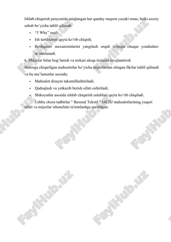 "baxmal tekstil" mchj sifat nazorat bo'limi - Page 5