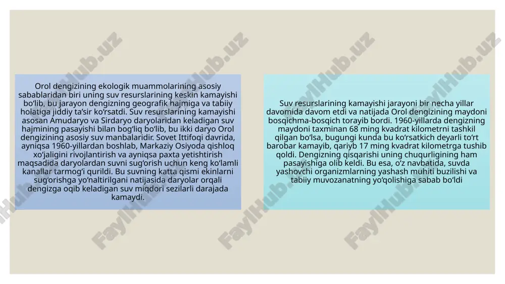 gik muammolarini hal etishda katta ahamiyatga ega. ekologik monitoringning asosiy vazifalaridan biri – atrof-muhitning har qanday o‘zgarishlarini aniq va tezkor aniqlashdir. bu jarayon suv resurslari, havo sifati, tuproq holati, biologik xilma-xillik kabi ko‘rsatkichlarni o‘z ichiga oladi. monitoring natijalari asosida ekologik muammolarni oldindan aniqlash, ularni bartaraf etish uchun tegishli choralarni ko‘rish va siyosat ishlab chiqish mumkin. ayniqsa, orol havzasida suvning kamayishi, sho‘rlanish, ifloslanish va boshqa ekologik holatlarni kuzatishda monitoring tizimlari katta yordam beradi. zamonaviy texnologiyalar, jumladan sun’iy yo‘ldoshlar, avtomatik sensorlar va raqamli ma’lumotlarni tahlil qilish usullari ekologik monitoringni yanada samarali qilmoqda. barqaror rivojlanish strategiyalarining bir qismi sifatida ekologik ta’lim va jamoatchilik ishtirokini oshirish muhim o‘rin tutadi. jamiyatning ekologik madaniyatini oshirish, aholi orasida ekologik mas’uliyatni shakllantirish orqali barqaror hayot tarzini targ‘ib qilish mumkin. bu esa ekologik monitoringdan olingan ma’lumotlarning samarali qo‘llanilishiga yordam beradi. aholining faol ishtiroki atrof-muhitni muhofaza qilish va resurslardan oqilona foydalanishni ta’minlashda hal qiluvchi omil hisoblanadi. orol havzasida barqaror rivojlanish …