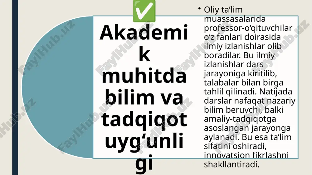 oliyoʻquvyurtidagi oʻquv va ilmiy faoliyatni sintezlash. - Page 5