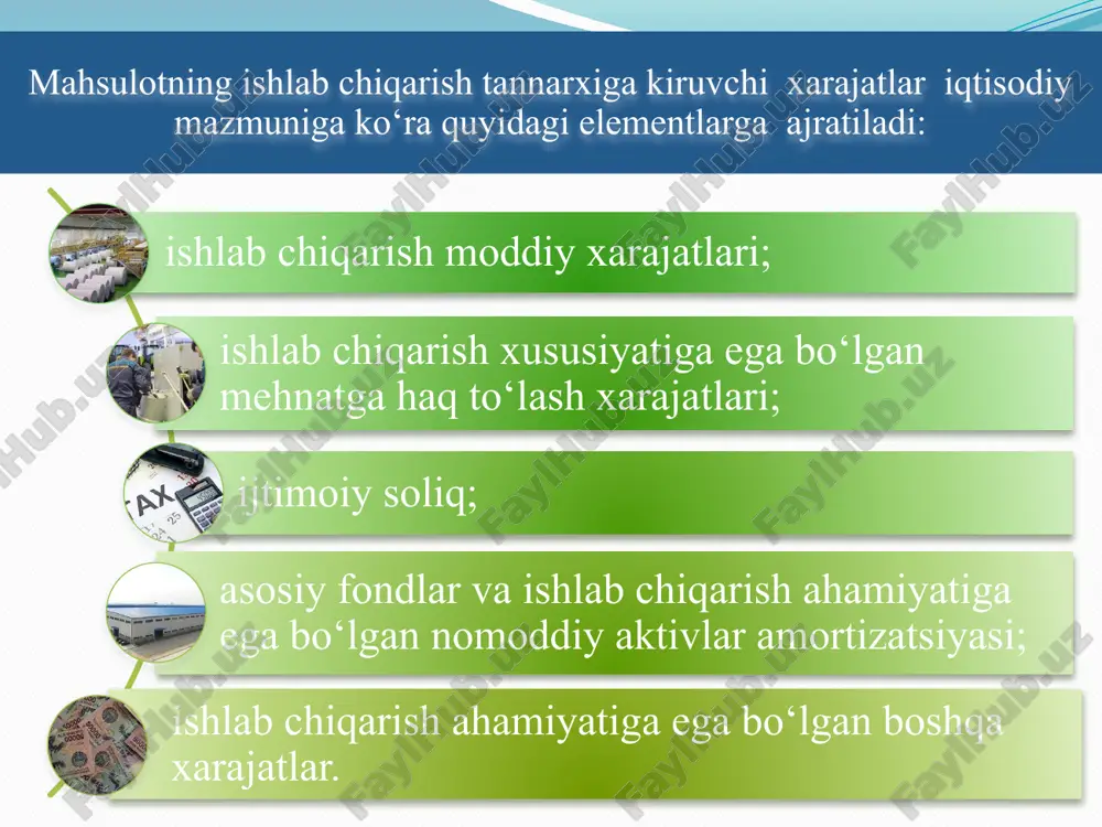 ishlab chiqarish tannarxi va xarajatlari - Page 5