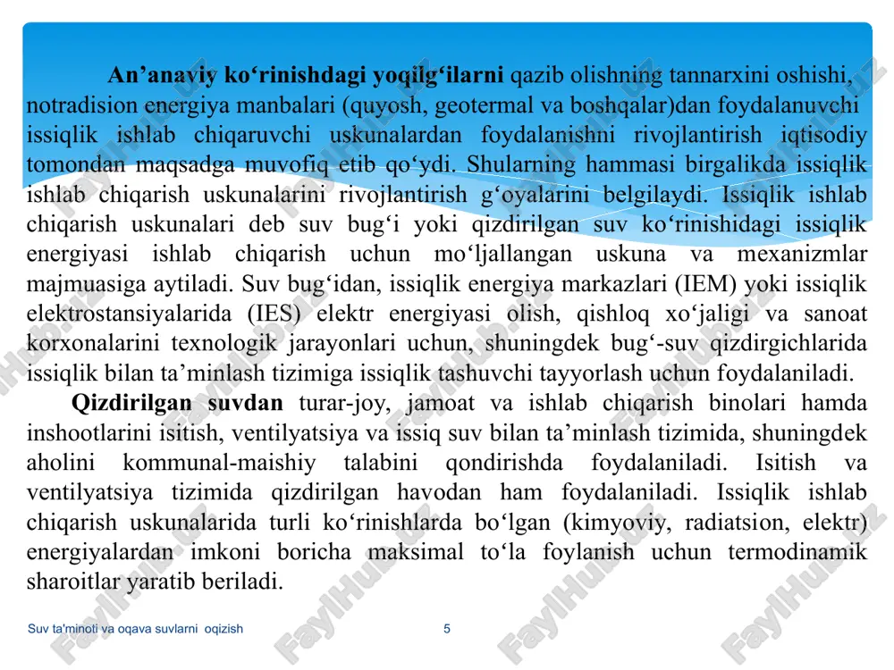 issiqlik ishlab chiqarish uskunalari - Page 5