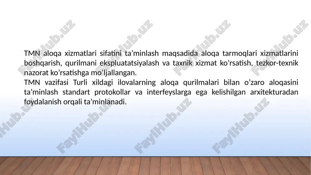 telekommunikatsiya tarmoqlarini boshqarish tizimi (tmn) - Page 5