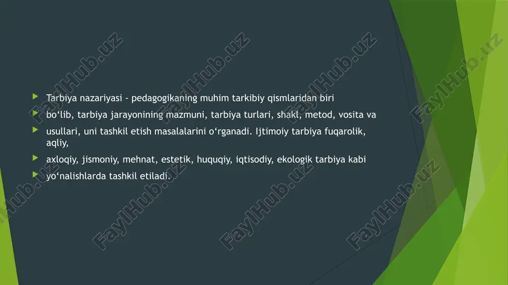 - oilaviy ta’lim-tarbiya, oilada bolalarni yuksak ma’naviy-axloqiy sifatlar asosida tarbiyalash, ota-onalarning pedagogik madaniyatini oshirish masalalarini o‘rganadi. ilmiy-pedagogik tadqiqotlar metodologiyasi va tadqiqot metodlari. pedagogika fani rivojining hozirgi bosqichida alohida dolzarb metodologik masalalarni hal etish bilan chegaralanmasdan xususiy bilimlar tizimi sifatida pedagogika fani metodologiyasini aniq belgilab olish zarur. bu birinchidan, pedagogik nazariyalarning ishonchliligini ta’minlasa, boshqa tomondan metodologik bilimlarsiz pedagogik tadqiqotlarni samarli tashkil etish va o‘tkazish mumkin emasligini uqtiradi. ijodiy jarayonda bugungi kunda pedagogika fani metodologiyasiga, uning predmetiga nisbatan turlicha yondashuvlar vujudga kelmoqdaki, ularning mohiyatini qisqacha tushuntirishga harakat qilamiz. metodologiya alohida fan sifatida ikkita funktsiyani bajaradi: deskriptiv (ifodalovchi) va perskriptiv (me’yorlovchi). birinchisi ob’yektni nazariy jihatdan ifodalashni ko‘zlasa, keyingisi - tadqiqotchi uchun aniq mo‘ljal olishga shartsharoit yaratadi. pedagogik metodologiya sohasida amalga oshirilgan ilmiy ishlar tahlili «metodologiya», shuningdek, «pedagogik metodologiya» tushunchasiga nisbatan turlicha yondashuvlar mavjudligini ko‘rsatadi. pedagogika fanida metodologiya tushunchasining gnoseologik talqini ko‘proq ustuvorlik kasb etadi. mazkur yondashuvga ko‘ra «metodologiya» tushunchasi, mazmunan «gnoseologiya» (bilish to‘g‘risidagi …