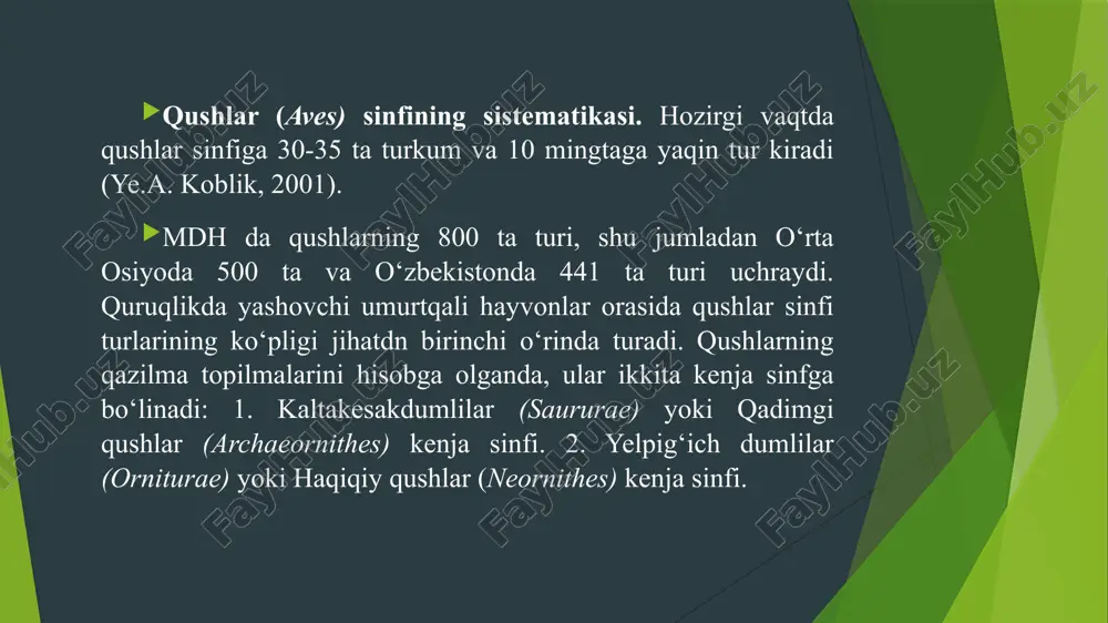 omidagi nashriyot-matbaa ilodiy uyi, 2011. - 512 b. 2. dadayev s., saparov q.a. oliy o‘quv yurtlari bakalavriat bosqichi biologiya ta’lim yo‘nalishi talabalari uchun darslik / o‘zbekiston respublikasi oliy va o‘rta maxsus ta`lim vazirligi. toshkent, «turon-iqbol». 2019, 720 b. 3. dadayev s. umurtqalilar zoologiyasidan amaliy mashg‘ulotlar. oliy o'quv yurt-larining biologiya ta’lim yo’nalishi talabalari uchun o‘quv qo‘llanma. toshkent: bookmany print, 2022. -346 b. 4. dadayev s umurtqalilar zoologiyasidan laboratoriya mashg‘ulotlari. pedagogika oliy o'quv yurtlarining biologiya ta’lim yo’nalishi talabalari uchun o‘quv qo‘llanma. toshkent: book-many print, 2022. -339 b. 5. dadayev s. zoologiya. o‘zbekiston respublikasi maktabgacha va maktab ta’limi vazirligi tomonidan 60110800 - “kimyo (qo‘shimcha biologiya)” ta’lim yo‘nalishi talabalari uchun darslik. bookmany print. t.: 2024. -666 b. image1.emf image2.png image3.jpeg image4.jpeg image5.jpeg image6.jpeg image7.jpeg p1140331 /docprops/thumbnail.jpeg