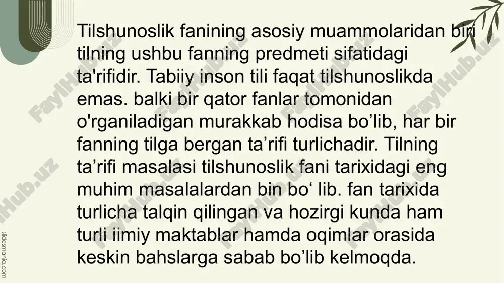 faoliyati uning tilshunoslikka qo‘shgan hissasi uning g‘oyalari hozirgi zamon tilshunosligida qanday qo‘llanilmoqda? muhokama savollari nima uchun tilshunoslikni falsafa, psixologiya va tarix fanlari bilan bog‘lash mumkin? semiotika va struktural lingvistikaning asosiy farqlari nimalardan iborat? sizning fikringizcha, kelajakda tilshunoslik qanday yo‘nalishlarda rivojlanishi mumkin?