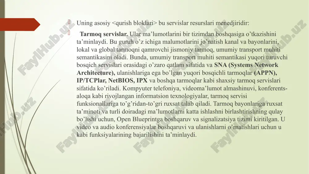 alari orasida o‘zaro harakatni ta’minlash uchun chaqiruv/qaytaruv proseduralari mexanizmidan foydalanadi. mijoz (chaqiruv) dasturi, tarmoqdagi server joyini (chaqiruv prosedurasi) aniqlaydi, zaruriy aloqani o‘rnatadi va talab qilinayotgan prosedurani bajarish uchun aniq parametrlarni jo‘natadi. chaqiruv dasturi protsedura ishi tugallanishini kutadi (bu operatsiya bajarilishi sinxron ravishda) va natijani qabul qiladi. bugungi kunda rpc interfeysini tarqatuvchi, ilovali ishchi stansiyalar, operatsion tizim bilan qo‘llanuvchi tarmoq fayl tizimi (nfs) serveri funksiyalaridan foydalangan holda, os-390 tizimi dourasida mijozlar qismi sifatida ishlaydi. bundan tashqari, os-390, apollo tarmoq hisoblash tizimi doirasida rpcni qo‘llaydi. osf arxitekturasi doirasida rpc interfeysi taqsimlangan hisoblash elementlari (dce) uchun bazali kommunikatsion model sifatida tanlangan. rpc interfeysi, osf/dce stabdartida os-390 va mvs/esa operatsion tizimlari bilan qo‘llanadi. mqi ma’lumotlar navbati interfeysi, shaxsiy jarayonlararo ulanishlar orqali emas, ma’lumotlar tomonidan boshqariladigan ajratilgan o‘zaro harakatlar ishlovidan foydalanadigan, asinxron dasturlararo interfeyslar hisoblanadi. mqidan foydalanuvchi dasturlar, ma’lumotlar navbatini to‘ldiradi va bo‘shatadi. chaqiruv dasturi so‘rovni navbatga qo‘yadi, lekin javobni kutmay, o‘z ishini davom ettiradi. …