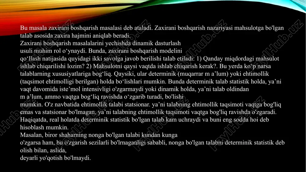 zaxirani boshqarish masalasi. taqdimot - Page 5