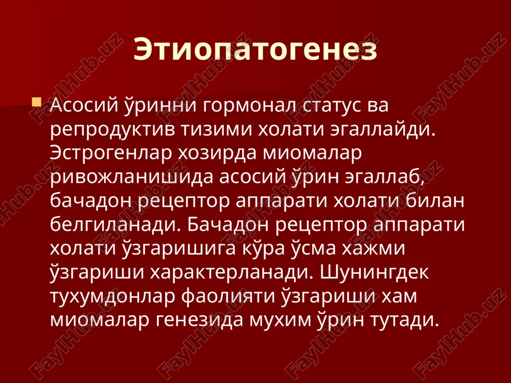 bachadon miomasi. endometrioz. klinikasi. tashxis. davolash. - Page 5