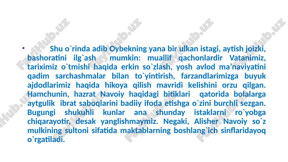 alisher dunyoqarashining shakllanish jarayonini butun qissa davomida diqqat markazida tutdi. shu maqsadiga erishishni ko`zlab tarixiy haqiqatga taalluqli dalillaru hodisalarni ham, o`z fantaziyasi mahsuli sifatida hosil qilgan badiiy to`qima obraz va voqealarni ham o`zaro omuxtalashtirdi. mirsaid qobuliy - tarixiy shaxs sifatida ma'lumdir, u - shoir, turkiyda go`zal she'rlar bitadi. jiyani alisher qalbiga she'r mehri va o`z ona tilisiga muhabbat tuyo`ularining kurtaklanishiga uning ham ma'lum darajada rol o`ynaganligi tarixan e'tirof etilgan. oybek shu tarixiy haqiqatni o`sha zamon va sharoit taqozosiga ko`ra o`z badiiy niyatiga moslashtirib, tasvirning realistik kuchini oshirgan: g`iyosiddin kichkina hovlisida fozillar majlisi. unda davrning turli jiddiy muammolari muhokama qilinmokda.to`rt yashar alisher ham shu «majlisni odob bilan kuzatmokda». shunda: «– otni yaxshi ko`rarmisan, alisherbek?- deya so`radi kulimsirab sipohlardan biri, – ko`p yaxshi ko`rurmen, lekin…– dedi otasiga termila turib alisher, - ot choptirishdan fikr yuritish yaxshiroqdir, chamamda». oybek o`z qahramonining bolalik qiyofasini, odatda bolalarga beriladigan savollarning xarakterliligi bilangina emas, balki alisher javobida …