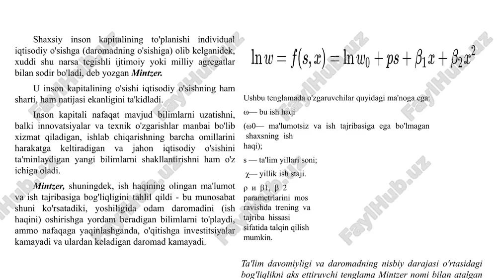 qqiyoti indeksi 0,72 0,727 + 0,007 inson taraqqiyoti indeksi reytingi 106 101 + 5 markaziy osiyo mamlakatlari orasida o‘zbekiston uchinchi o‘rinni egallab, qozog‘iston (56-o‘rin) va turkmaniston (91-o‘rin)dan ortda qolmoqda, bu esa 2022-2026-yillarda yangi o‘zbekistonni rivojlantirish strategiyasida nazarda tutilgan ijtimoiy-iqtisodiy islohotlarni davom ettirish zarurligini ko‘rsatadi. 2. tabiiy resurslar tabiiy resurslar jamiyatning moddiy va madaniy ehtiyojlarini qondirish uchun ishlab chiqarish jarayonida foydalaniladigan tabiiy muhitning tarkibiy qismlaridir. tabiiy resurslar tabiiy kelib chiqishi jihatidan jismoniy, lekin ulardan foydalanish jarayonida ular iqtisodiy resursga aylanadi. tabiiy resurslar tugamaydigan (agroiqlim, geotermal, gidroenergetika) va tugaydiganlarga bo'linadi. o'z navbatida, tugaydigan resurslar qayta tiklanmaydigan (mineral) va qayta tiklanadigan (er, suv, biologik, rekreatsion) ga bo'linadi. ushbu tasnifdan kelib chiqib, uni ishlab chiqish asosida ushbu darslikda tabiiy resurslarning quyidagi turlari ajratilgan: mineral (mineral resurslar), energetika, suv, biologik, yer, agroiqlim, rekreatsion. tabiiy resurslarni ko'rib chiqishda resurs taminotini tasdiqlangan o'rtasidagi baholash muhimdir, ya’ni, resurslarning zaxiralari va ulardan foydalanish hajmi bog'liqlik. qayta tiklanmaydigan resurslarning resurs …