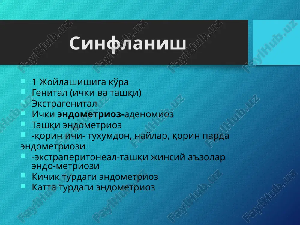 endometrioz. klinikasi. tashxis. davolash - Page 5