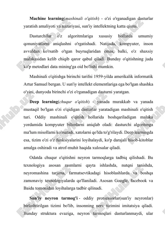a zamin yaratadi(mahsulot narxini aniqlashda, kompaniya rivojlanishining asosiy yo'nalishlarini belgilab olishda). bu atama 1958-yilda ibm taqdiqotchisi xans piter lun maqolasida birinchi bo'lib ko'rsatilgan. 1996-yilda axborot texnologiyalari bozorini o'rganishga asoslangan gartner analitik agentligi business intelligence tarkibiga data mining metodikasini ham qo'shgan. image1.png