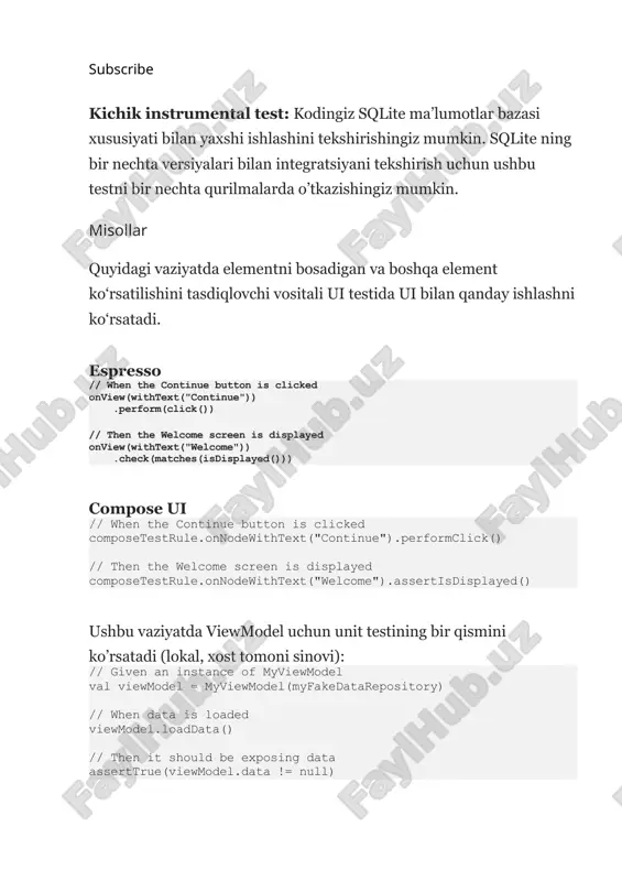 mobil ilovalarni sinovdan o‘tkazish va ishga tushirish - Page 5