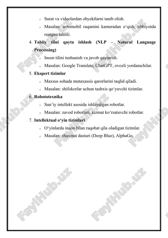 suniy intellekt turlari va tarmoqlari - Page 5