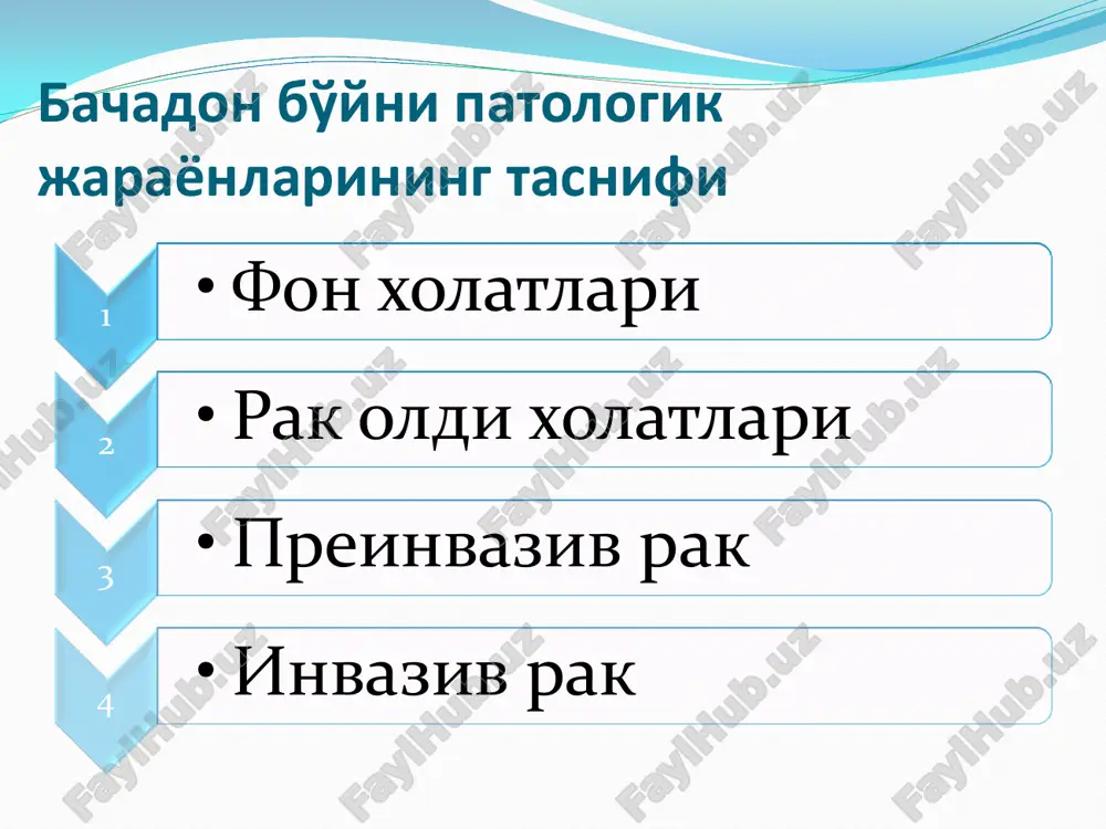 atsiya bilan bog'liq bo'lmagan seroz yiringli  o'tkir mastit  laktatsion  laktatsiya bilan bog'liq bo'lmagan 50 diabetik fibroz mastopatiya psevdoangiomatoz stromal giperplaziya proliferativ stromali kasalliklar fibroadenoma lipoma adenoma so'rg'ich adenomasi gamartoma granulezxujayrali o'sma o'smalar bachadondan tashkari xomiladorlikning kam uchraydigan turi bulib, 0,2–0,9% uchraydi. 51 fibroadenom a sut bezi yaxshi sifatli o'smasi, ko'pincha 20-35 yoshdagi ayollarda uchraydi,sekin o'sadi,konturlari aniq.ko'p sonli fibroadenoma kam uchraydi.paypaslaganda xarakatchan sharikni eslatadi.sababi gormonal buzilish,ko'krak travmasi deb xisoblanadi.oddiy fibroadenoma kamdan- kam xolatda yomon sifatli o'smaga aylanadi.tashxis mammografiya va uziga asoslanib qo'yiladi.xirurgik davolanadi. bachadondan tashkari xomiladorlikning kam uchraydigan turi bulib, 0,2–0,9% uchraydi. sut yo'li ichi papillomasi turli xil tugunli mastopatiya,sut yo'lining yaxshi sifatli o'smasi.sababi gormonal buzilish hisoblanadi.har qaysi yoshdagi ayollarda uchraydi.bosilganda noxush og'riqli hissiyot seziladi,so'rg'ichdan tiniq,yashil – pushti va qonli ajralma ajraladi.sut yo'li ichi papillomasi bitta bo'lishi mumkin,ba'zan ko'p sonli bo'lishi mumkin.tashxis qo'yishda sut yo'liga kontrast modda yuborib sut bezini duktografiya-rentgenografiya qilish asosiy ma'lumotni beradi. davo faqat jarroxlik …