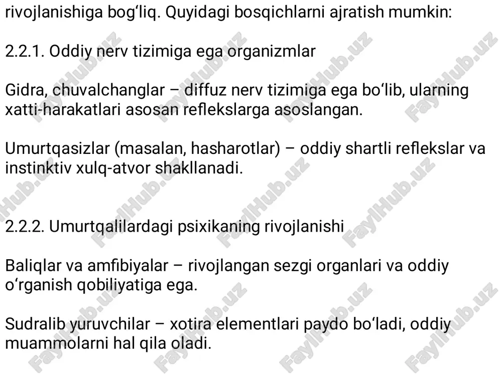 psixikaning evolutsiyasi va vujudga kelishi - Page 5
