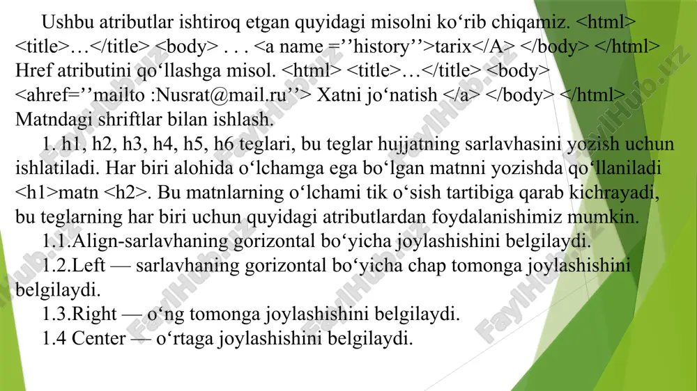 html matnlar bilan ishlash - Page 5