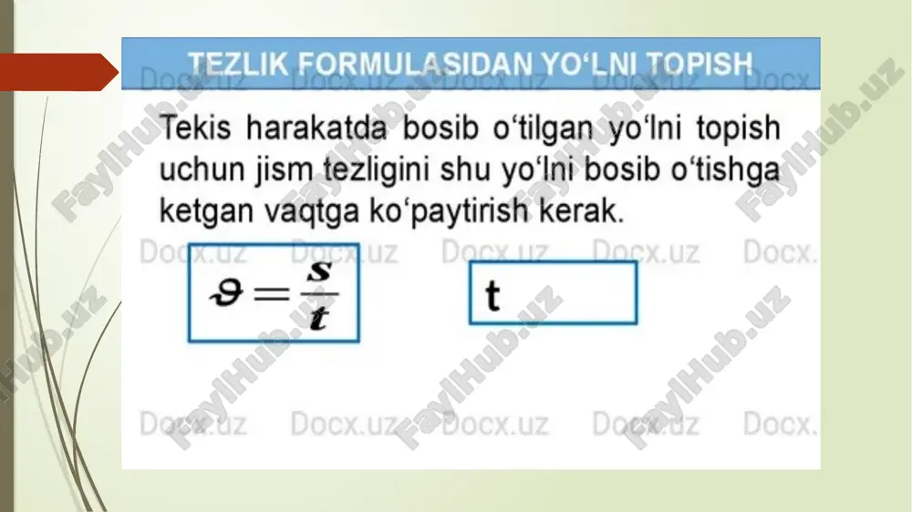 tezlik va uning birligi, o’rtacha tezlik - Page 5