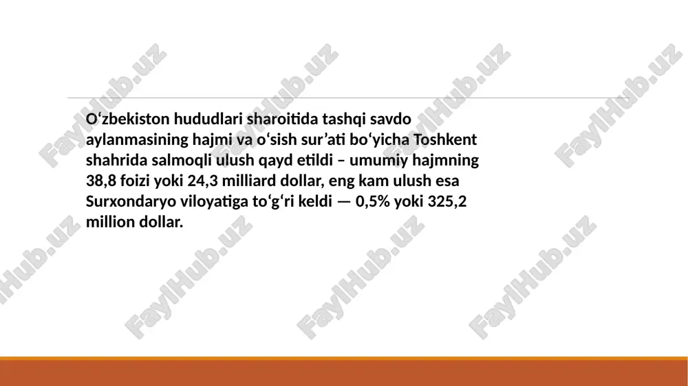 o’zbekiston tashqi savdo munosabatlari geografiyasining sifat jihatidan o’zgarib borishi - Page 5