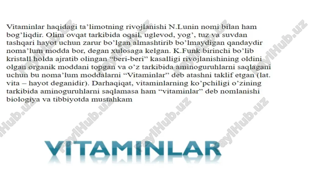 organizmning vitaminlar bilan ta’minlanganligini baholash - Page 5