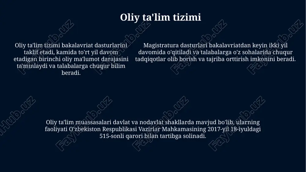 o’zbekiston respublikasi “ta’lim to’g’risidagi qonuni” va ta’lim tizimi turlari - Page 5