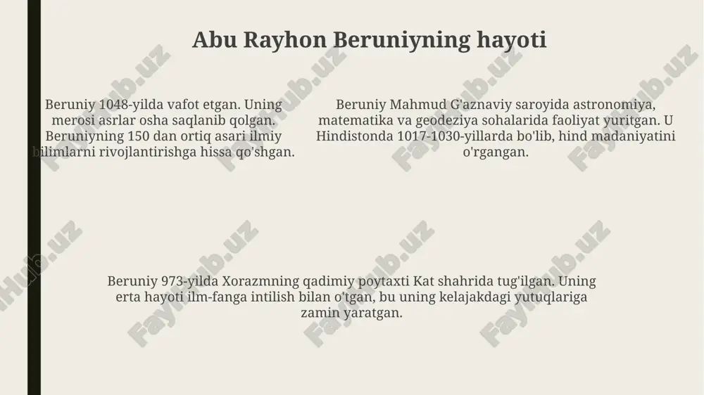 abu rayhon beruniy hayoti va ijodi - Page 5