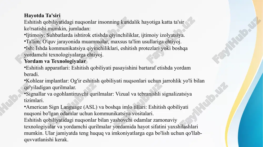 ik davrdan romantik davrga o'tishni ko'rsatdi va musiqa san'atida katta yutuqlarga sabab bo'ldi. ilhom manbai: eshitish qobiliyatini yo'qotganiga qaramay, buyuk asarlar yaratganligi sababli, boshqa ijodkorlar va musiqachilar uchun ilhom manbai bo'ldi. marlee matlin matlinning yutuqlari: oskar mukofoti: "children of a lesser god" filmidagi roli uchun akademiya mukofotini qo'lga kiritgan birinchi kar aktrisa. switched at birth: televizion serial, karlar va eshitish qobiliyatini yo'qotganlar huquqlarini himoya qilishga katta hissa qo'shgan. the west wing va the l word: bu seriallardagi rollari ham katta e'tibor qozongan. faoliyatchilik: karlar huquqlarini himoya qilish va xabardorlikni oshirishdagi ishlari. matlinning jamiyatga ta'siri: kirish imkoni va inklyuziya: matlin karlar huquqlarini himoya qilish va xabardorlikni oshirishda faol qatnashadi, bu esa jamiyatda kirish imkoni va inklyuziya madaniyatini yuksaltirdi. ilhom manbai: eshitish qobiliyatidagi cheklovlarga qaramay, katta yutuqlarga erishganligi sababli, ko'plab odamlar uchun ilhom manbai bo'ldi. thomas edison edisonning yutuqlari: fonograf: ovoz yozish va qayta tiklash texnologiyasini yaratgan. harakatlanuvchi suratlar kamerasi: kino sanoatining …