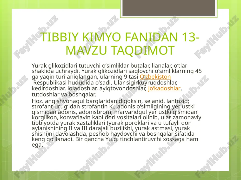 yurak glikozidlarining kimyoviy tuzilishi va ahamiyati - Page 5