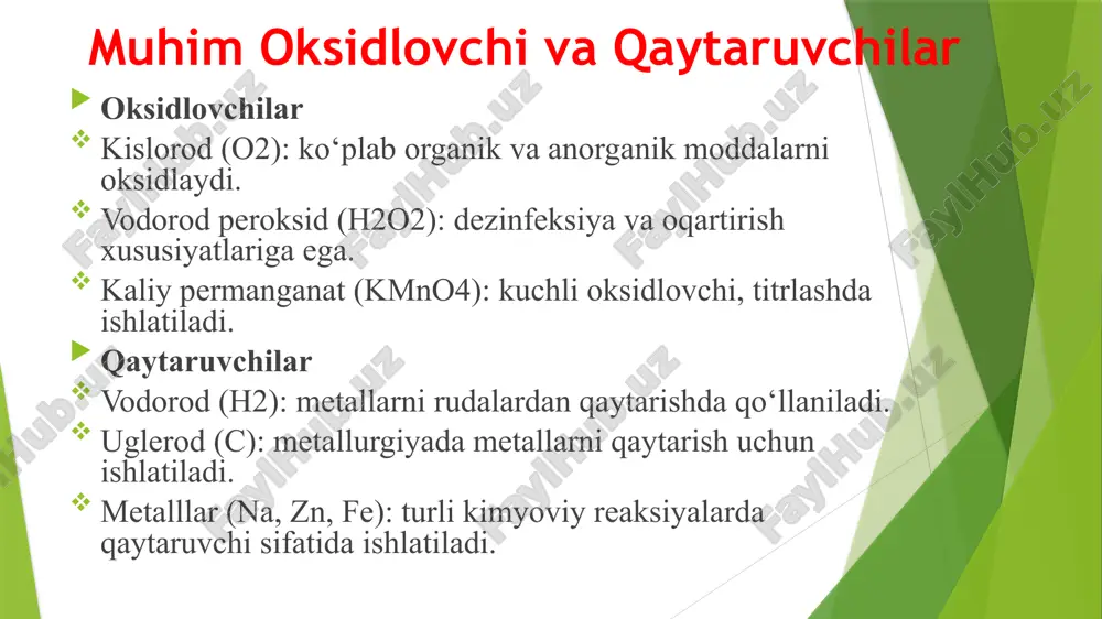 oksidlanish–qaytarilish reaksiyalari - Page 5
