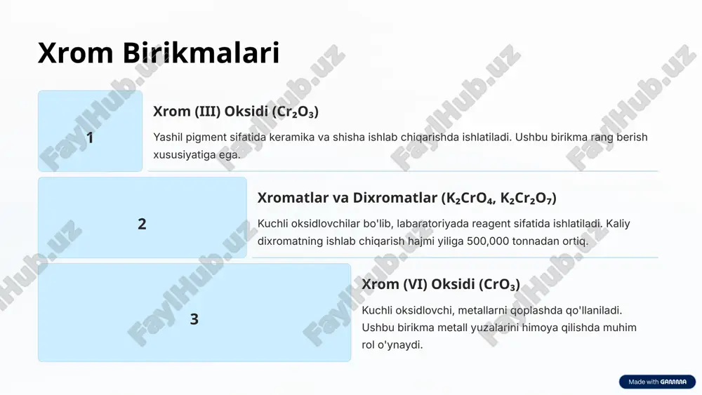 6-bguruh elementlarining umumiy tavsif hamda qaytaruvchanlik xossalari - Page 5
