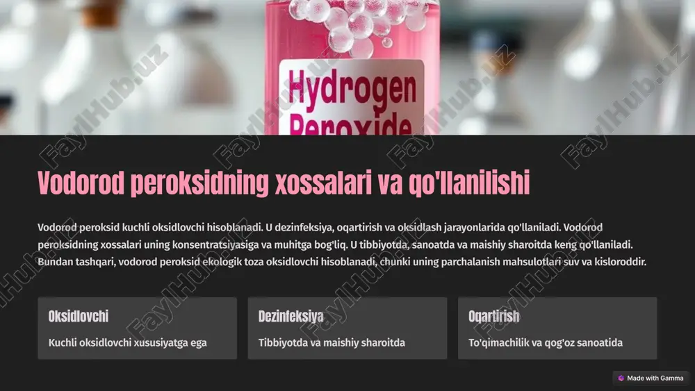 vodorod gidridlar, suv va vodorod peroksid xossalari - Page 5