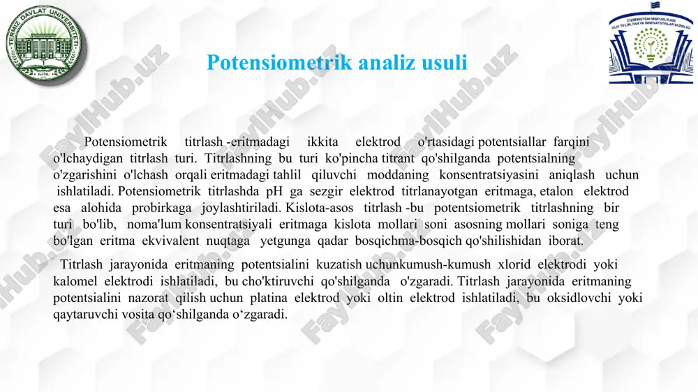 potensiometrik titrlash taqdimoti - Page 5