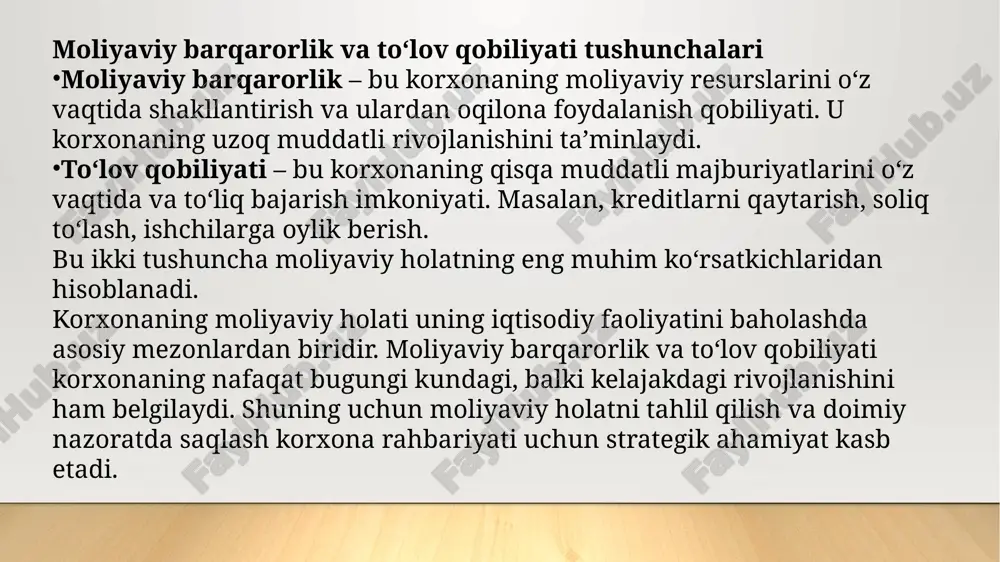 korxonalarning moliyaviy holatining tahlili - Page 5