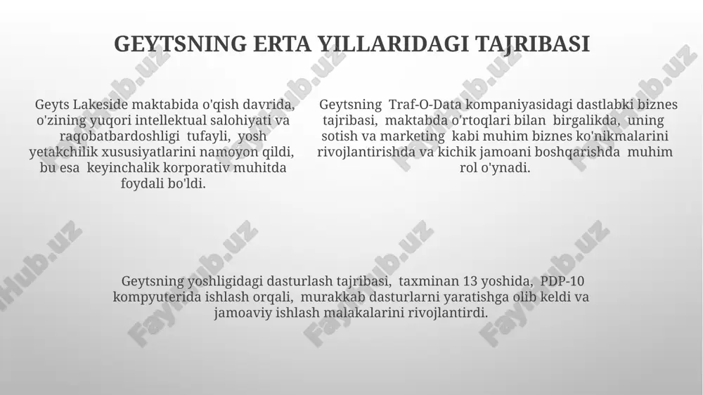 yetakchi insonlarning taʼlim olish usullari "bill gates" - Page 5