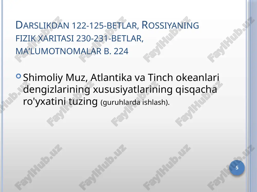 rossiyani yuvadigan dengizlarning xususiyatlari bilan tanishish - Page 5