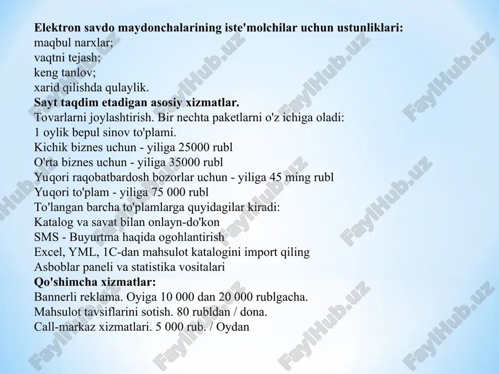 yatlarga olib borishiga imkon beradi. ish juda ko'p bo'ladi va turli bosqichlarda mutaxassislarga ehtiyoj seziladi. yangi boshlanuvchilar uchun loyiha direktorini topishga arziydi. bu javobgar, natijadan manfaatdor bo'lgan kishi bo'lishi kerak. siz aniqlik, faollik, qat'iyatlilik, etakchilik qobiliyatiga, rahbarlik lavozimlarida va axborot sohasida tajribaga ega bo'lishingiz kerak. ushbu rolni biznes egasining o'zi olishi mumkin. keyinchalik, o'zi rahbar qilib oladigan yordamchini yollagan. etpni yaratish bosqichida professional marketologni jalb qilish juda muhimdir. keyinchalik, yordamchini yollashingiz va xodimlarni asta-sekin kengaytirishingiz kerak. elektron savdo maydonchasini yaratishning yakuniy bosqichida savdo bo'limi va call-markaz tashkil etiladi. va ishning birinchi yilida u erga 4 kishi kiradi. faoliyatni amalga oshirishda siz turli xil yo'nalishdagi ko'plab matnlarni yozishingiz kerak bo'ladi, shuning uchun siz davlatda yaxshi tajribaga ega 2 ta kopirayterga ega bo'lishingiz kerak. tez ishlash uchun smenada ishlaydigan ma'murlarning tunu-kun ishlashlari talab etiladi. tayyorgarlik bosqichida, loyiha hali foyda keltirmasa, barcha xodimlar belgilangan maoshga ega bo'ladilar. bundan tashqari, xarajatlarni minimallashtirish uchun biz …